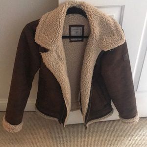 Guess fuzzy suede coat